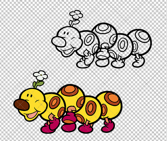 Wiggler - Super Mario Bros, Svg, Dxf, Eps, Png - SvgShopArt