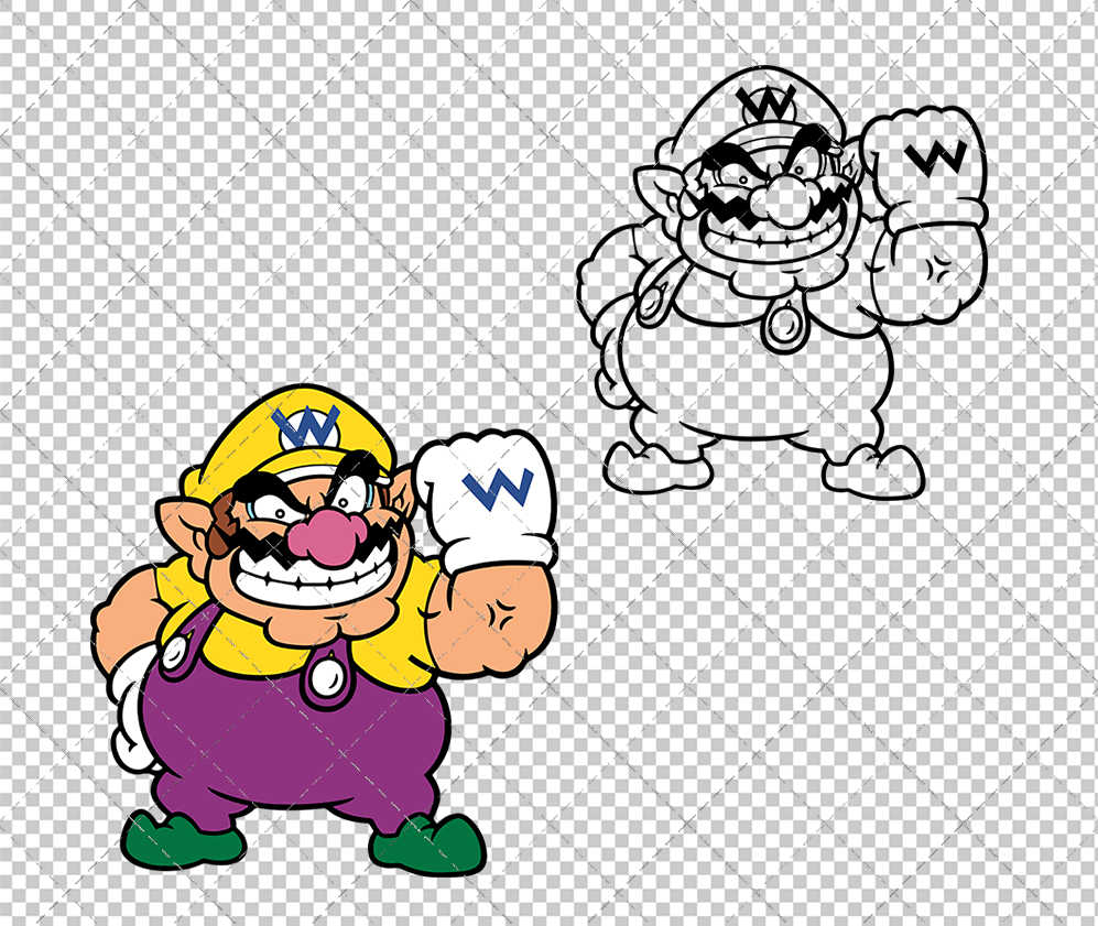 Wario - Super Mario Bros, Svg, Dxf, Eps, Png - SvgShopArt