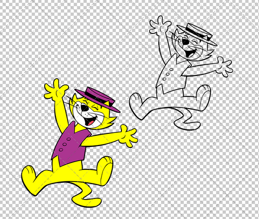 Top Cat 002, Svg, Dxf, Eps, Png - SvgShopArt