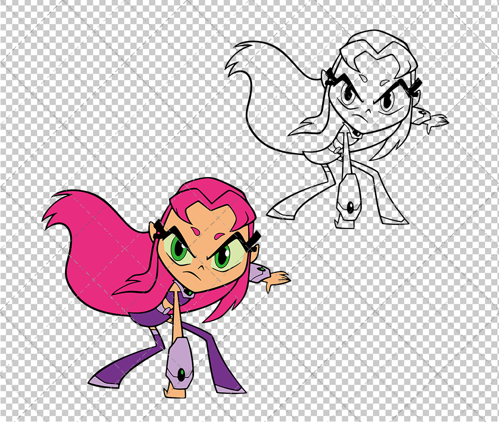 Starfire - Teen Titans Go 002, Svg, Dxf, Eps, Png - SvgShopArt