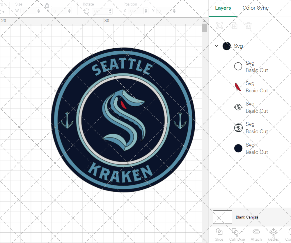 Seattle Kraken Circle 2021 002, Svg, Dxf, Eps, Png - SvgShopArt