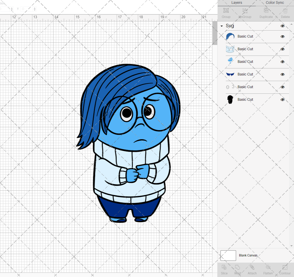 Sadness - Inside Out, Svg, Dxf, Eps, Png - SvgShopArt