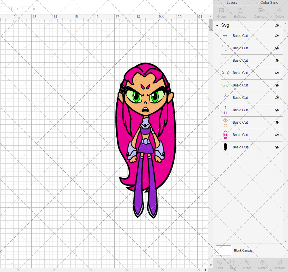 Starfire - Teen Titans Go 003, Svg, Dxf, Eps, Png - SvgShopArt