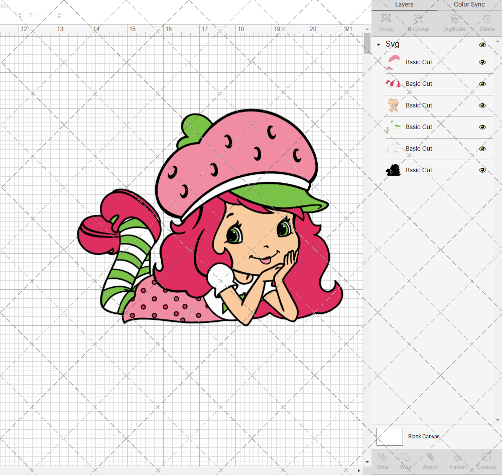 Strawberry Shortcake 004, Svg, Dxf, Eps, Png - SvgShopArt