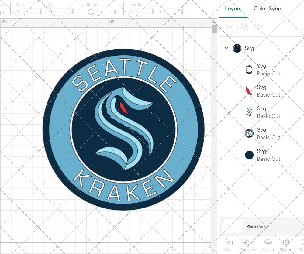 Seattle Kraken Circle 2021 003, Svg, Dxf, Eps, Png - SvgShopArt