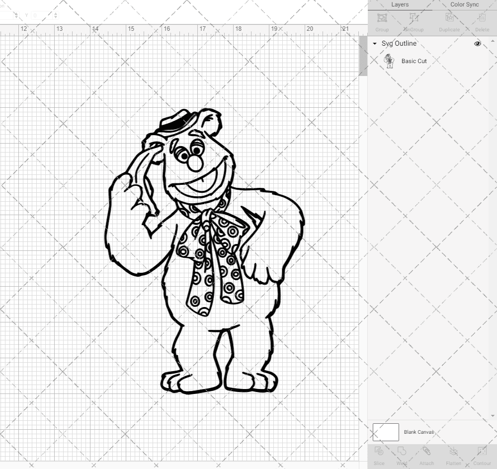 Fozzie - The Muppet 004, Svg, Dxf, Eps, Png SvgShopArt