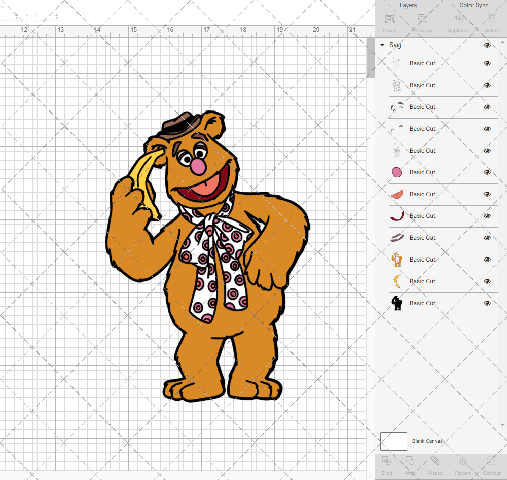 Fozzie - The Muppet 004, Svg, Dxf, Eps, Png SvgShopArt