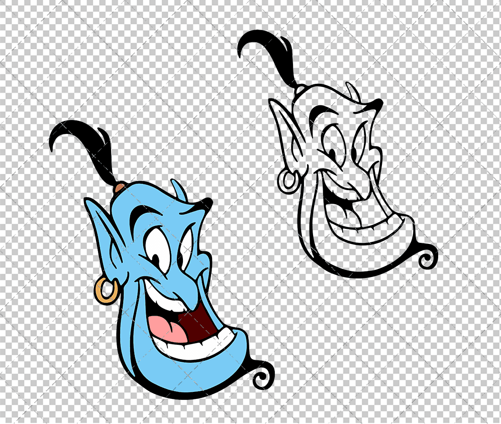 Genie - Aladin 004, Svg, Dxf, Eps, Png SvgShopArt