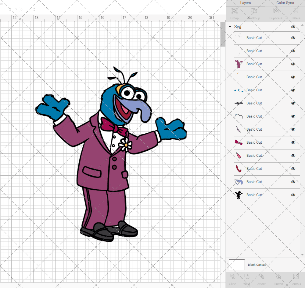 Gonzo - The Muppet 002, Svg, Dxf, Eps, Png SvgShopArt