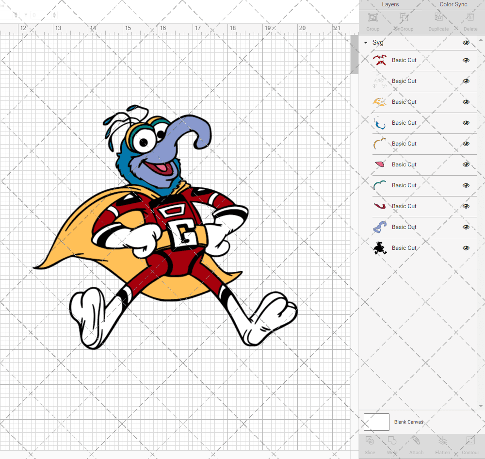 Gonzo - The Muppet 003, Svg, Dxf, Eps, Png SvgShopArt