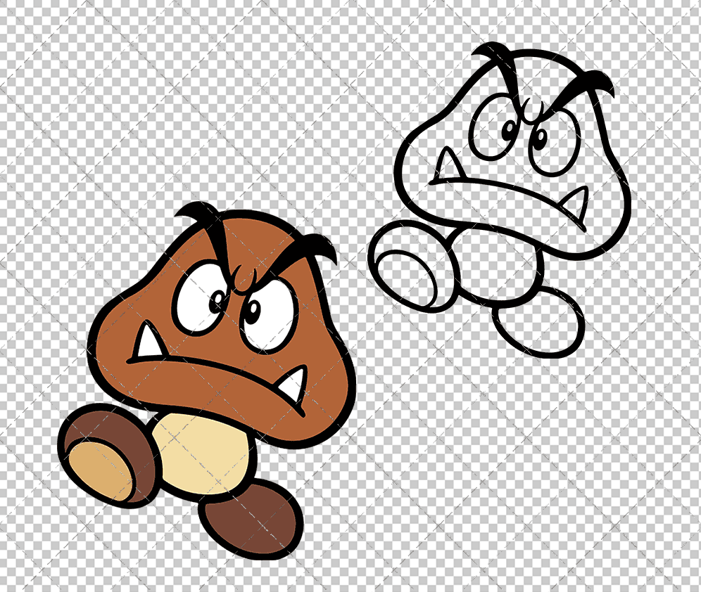 Goomba - Super Mario Bros, Svg, Dxf, Eps, Png SvgShopArt