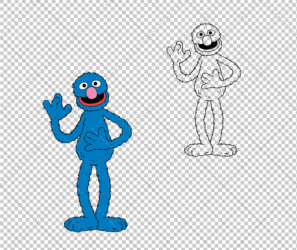 Grover - Sesame Street 003, Svg, Dxf, Eps, Png SvgShopArt