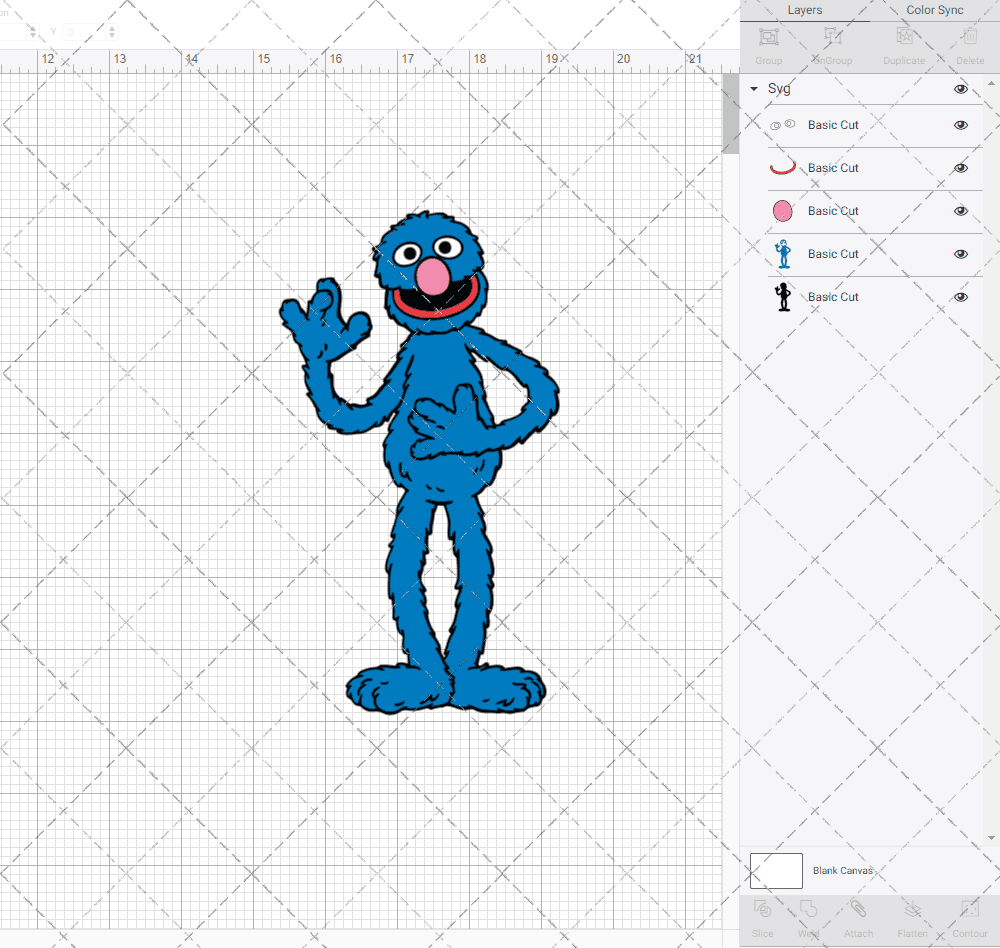 Grover - Sesame Street 003, Svg, Dxf, Eps, Png SvgShopArt