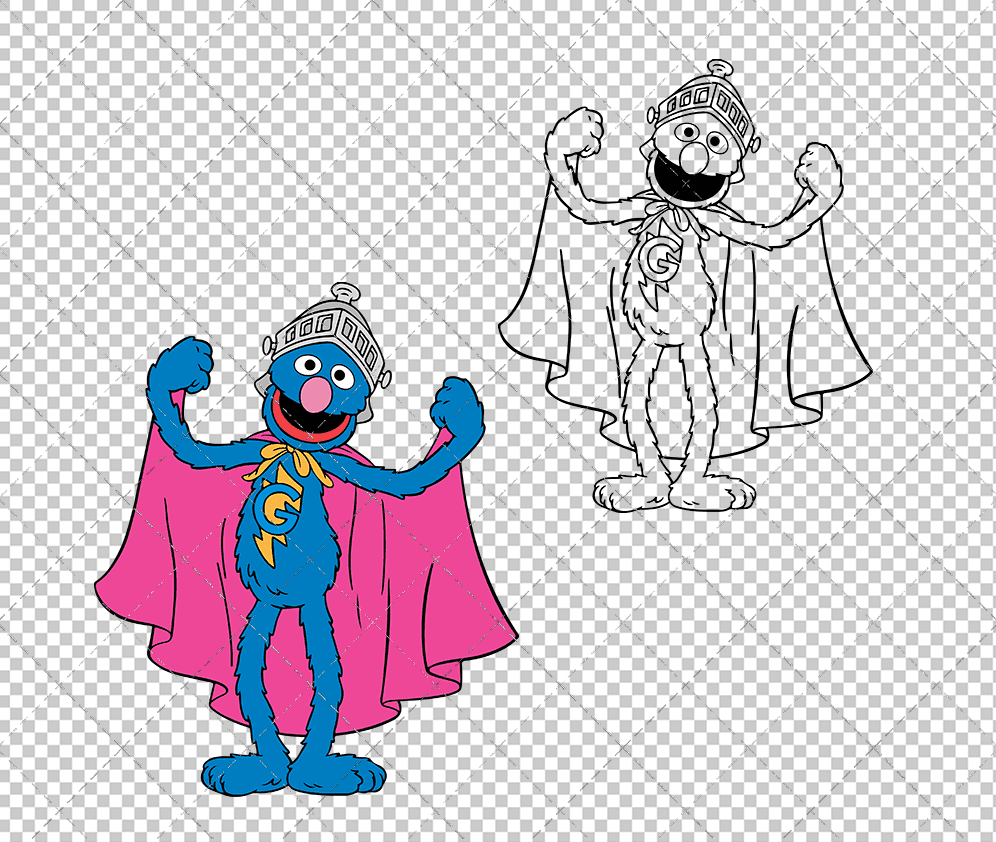 Grover - Sesame Street, Svg, Dxf, Eps, Png SvgShopArt