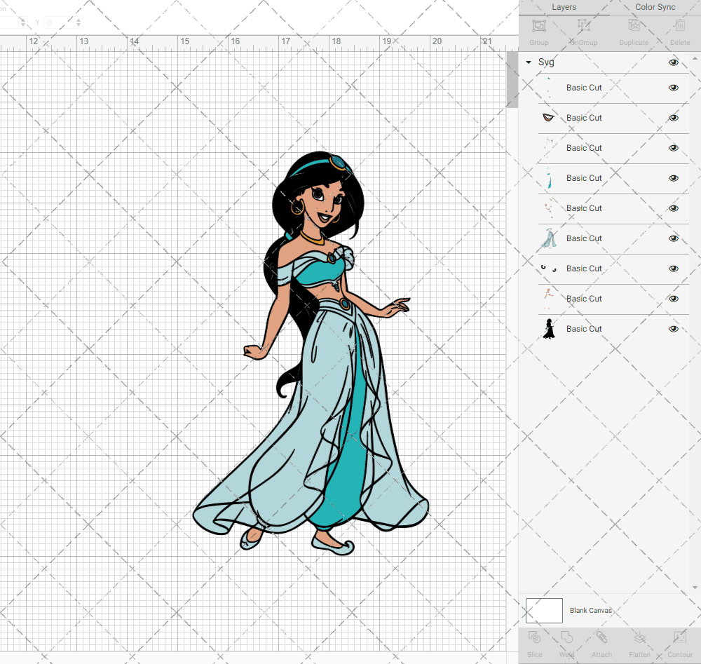 Jasmine - Aladin 002, Svg, Dxf, Eps, Png SvgShopArt