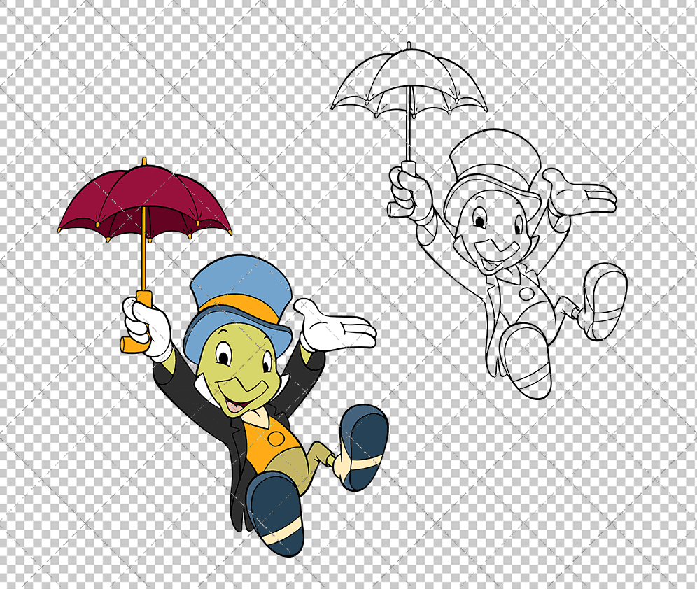 Jiminy Cricket - Pinocchio 002, Svg, Dxf, Eps, Png SvgShopArt