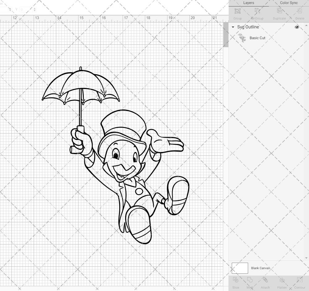 Jiminy Cricket - Pinocchio 002, Svg, Dxf, Eps, Png SvgShopArt