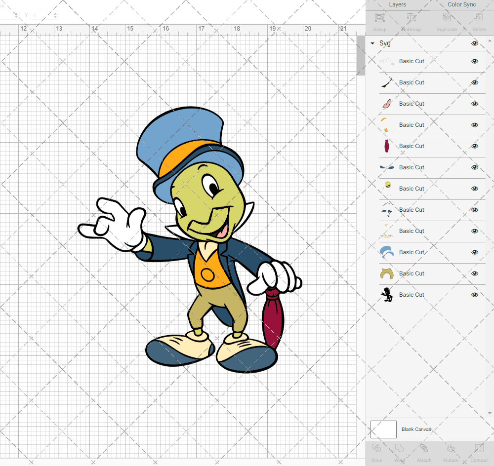 Jiminy Cricket - Pinocchio, Svg, Dxf, Eps, Png SvgShopArt