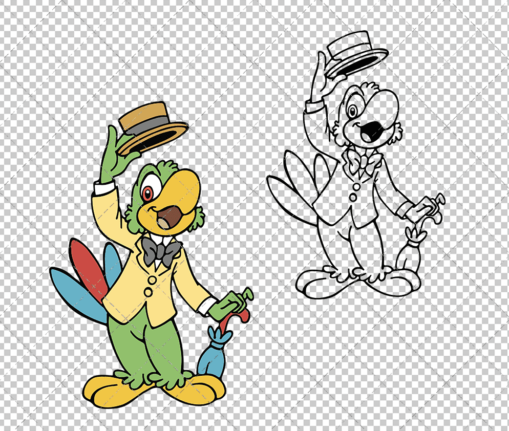 Jose Carioca Parrot 002, Svg, Dxf, Eps, Png SvgShopArt