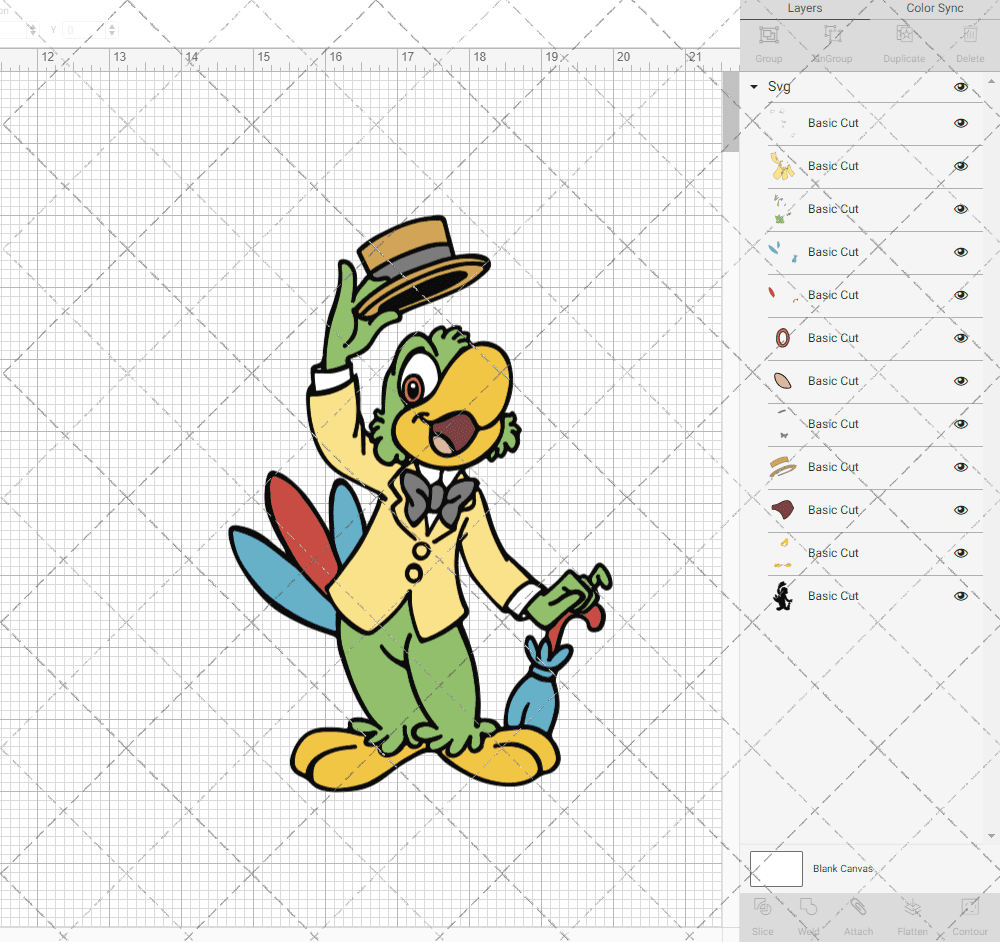 Jose Carioca Parrot 002, Svg, Dxf, Eps, Png SvgShopArt