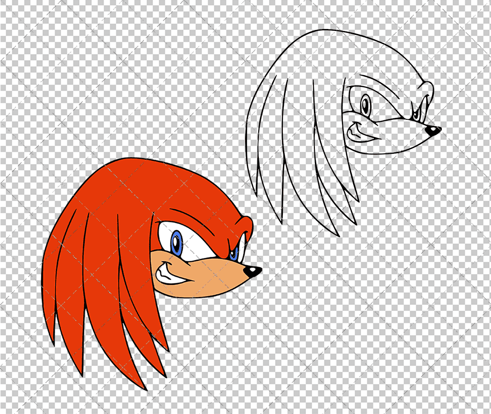 Knuckles - Sonic the Hedgehog 002, Svg, Dxf, Eps, Png SvgShopArt