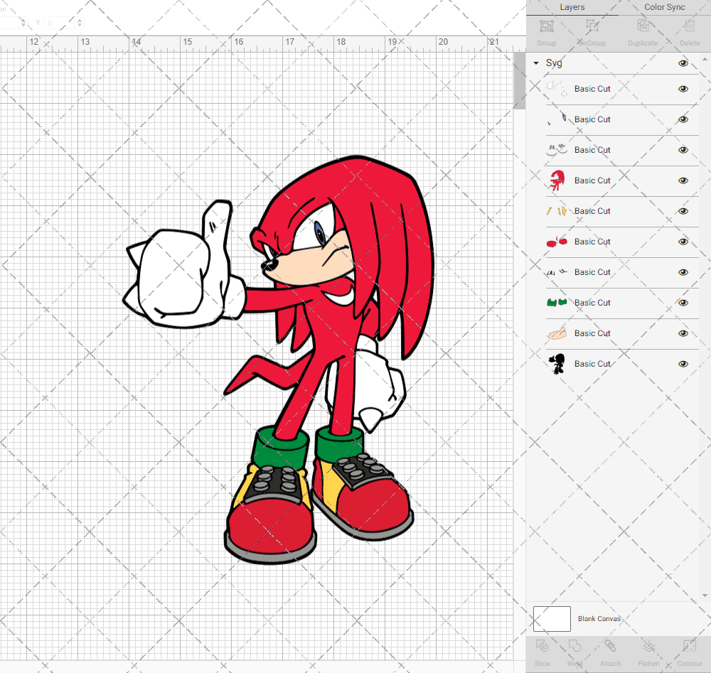 Knuckles - Sonic the Hedgehog 003, Svg, Dxf, Eps, Png SvgShopArt