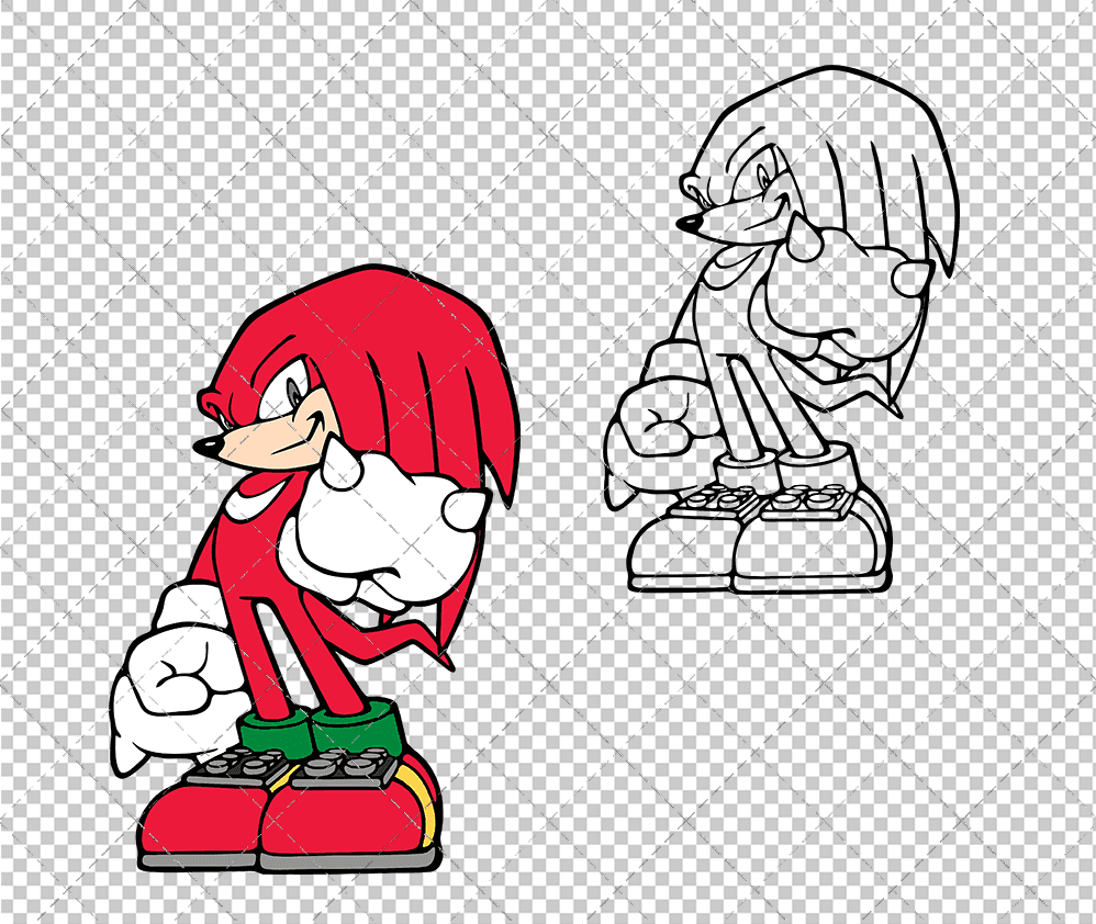 Knuckles - Sonic the Hedgehog 004, Svg, Dxf, Eps, Png SvgShopArt