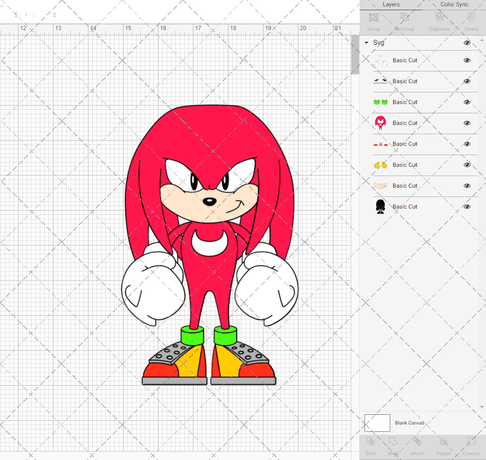 Knuckles - Sonic the Hedgehog, Svg, Dxf, Eps, Png SvgShopArt