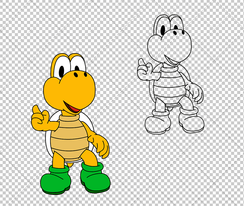 Koopa Troopa - Super Mario Bros, Svg, Dxf, Eps, Png SvgShopArt