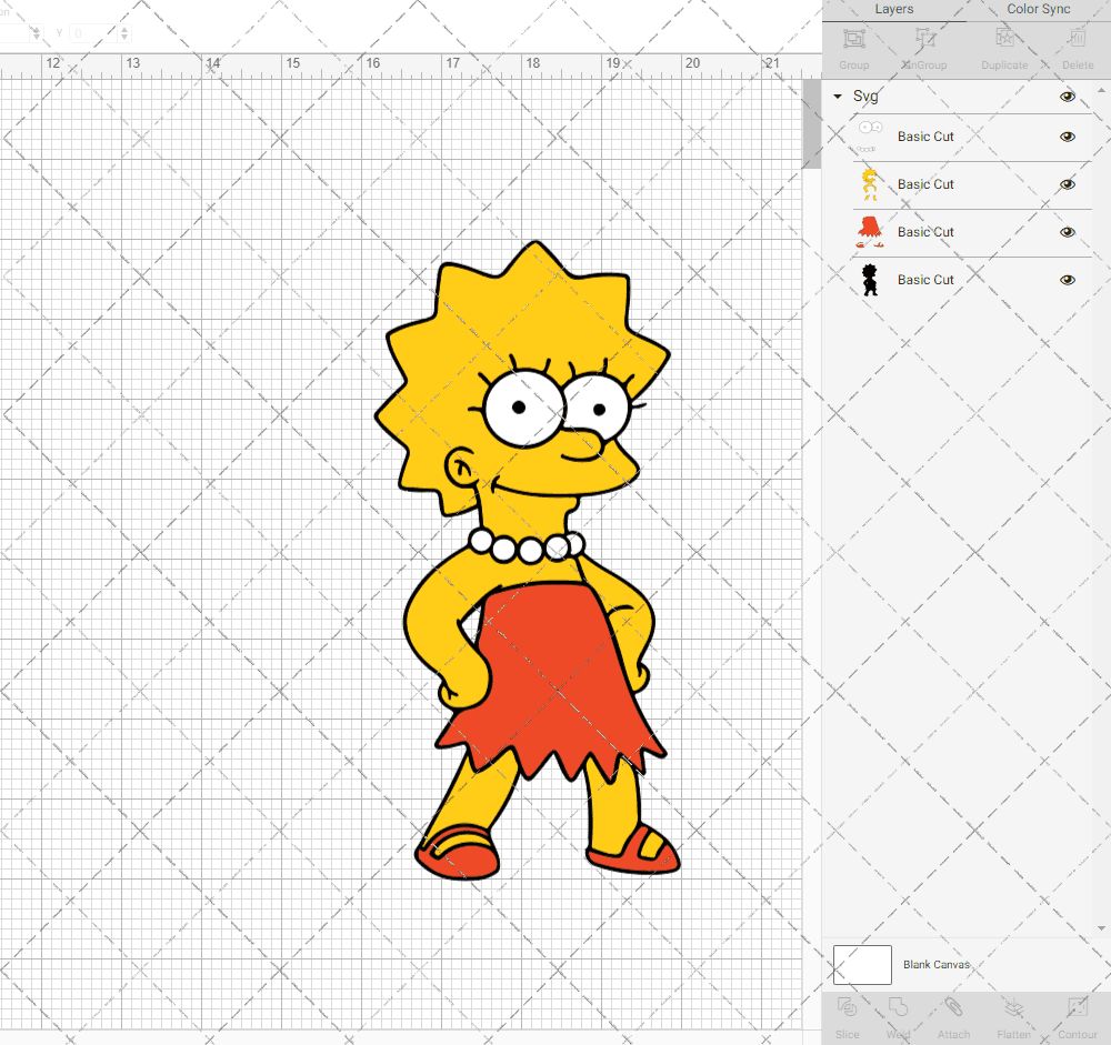 Lisa Simpsons - The Simpsons 002, Svg, Dxf, Eps, Png SvgShopArt