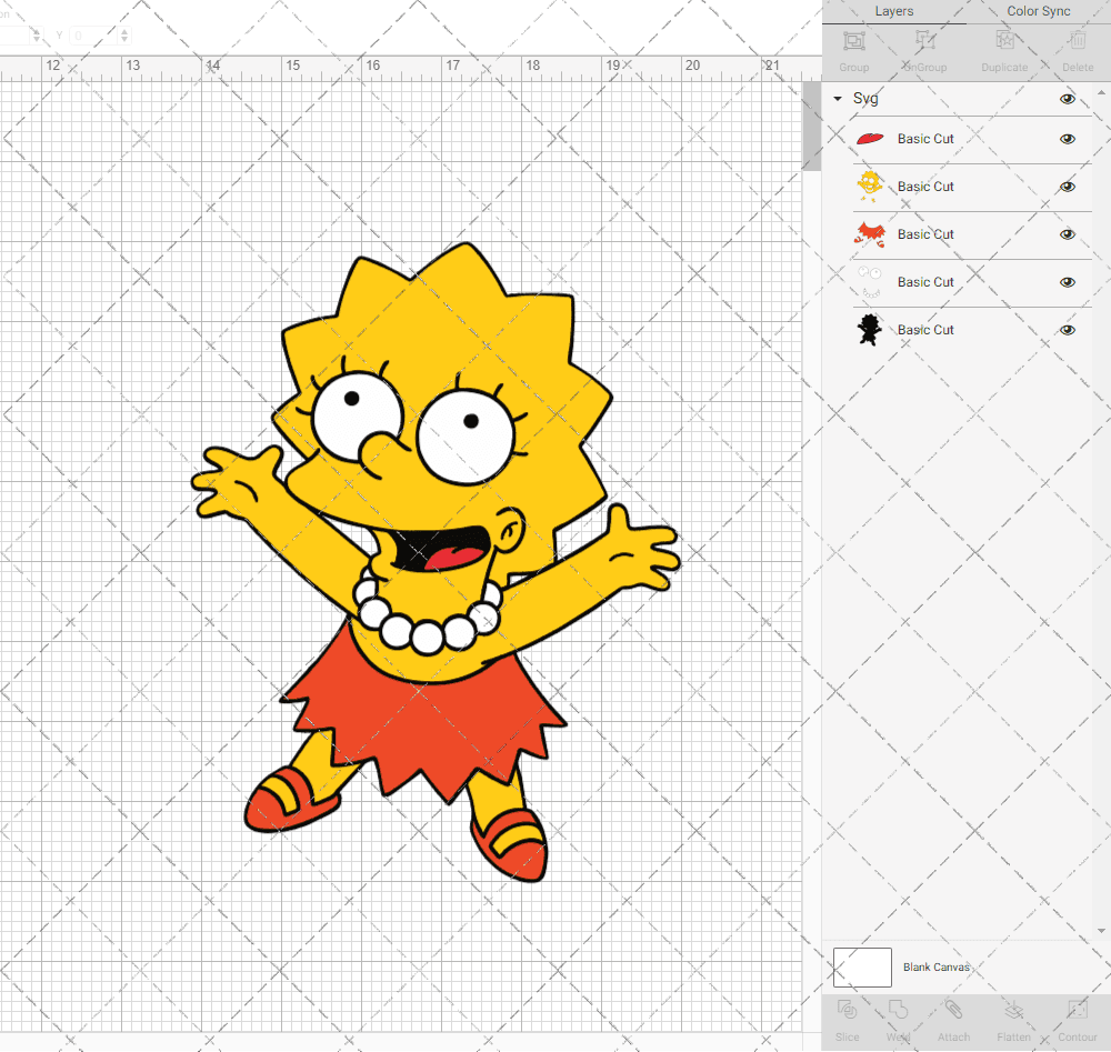 Lisa Simpsons - The Simpsons 004, Svg, Dxf, Eps, Png SvgShopArt