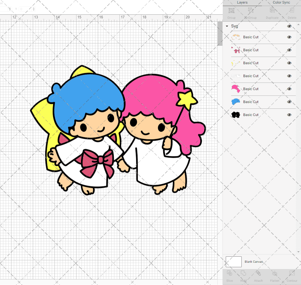 Little Twin Stars - Sanrio, Svg, Dxf, Eps, Png - SvgShopArt