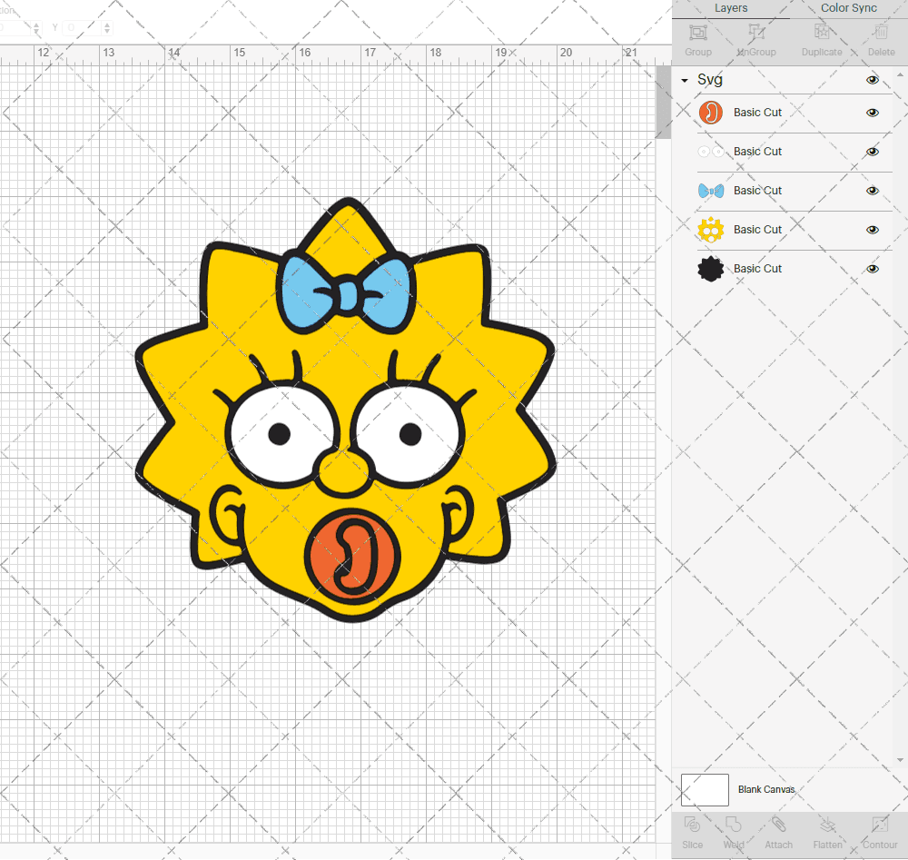 Maggie Simpson - The Simpsons 002, Svg, Dxf, Eps, Png SvgShopArt