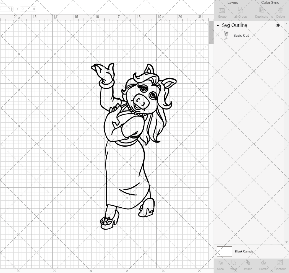 Miss Piggy - The Muppet 002, Svg, Dxf, Eps, Png SvgShopArt