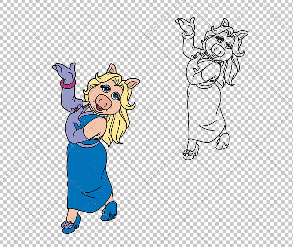 Miss Piggy - The Muppet 002, Svg, Dxf, Eps, Png SvgShopArt