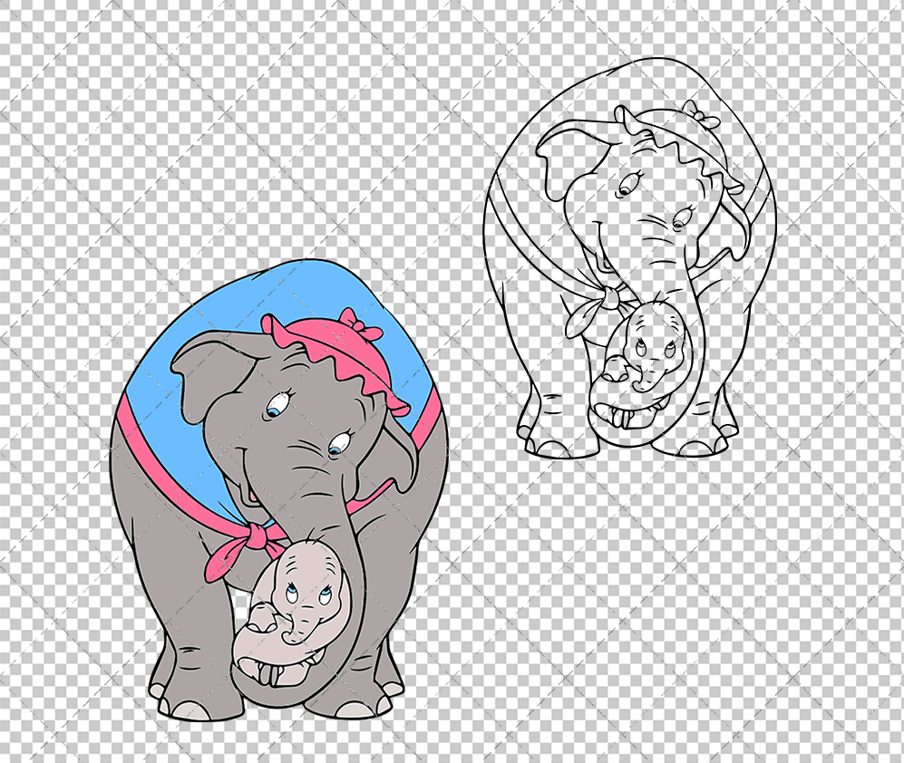 Mrs Jumbo and Dumbo - Dumbo, Svg, Dxf, Eps, Png SvgShopArt