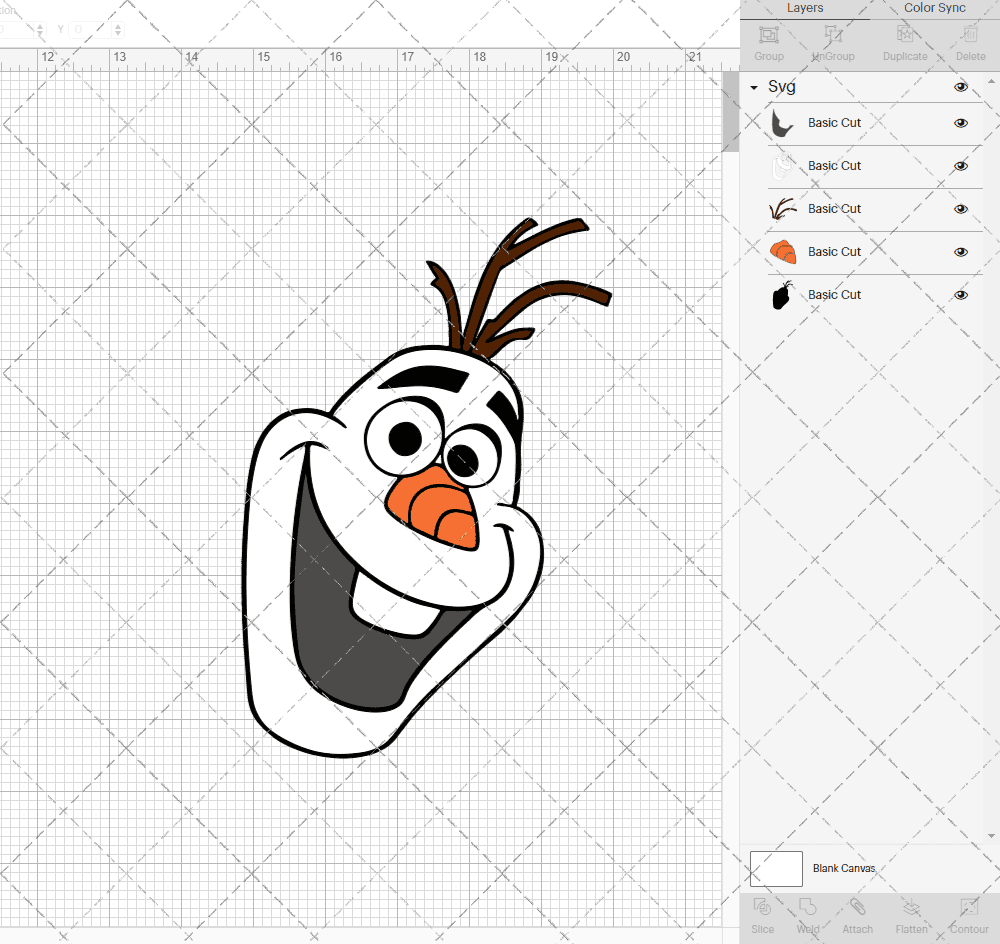 Olaf - Frozen 003, Svg, Dxf, Eps, Png SvgShopArt