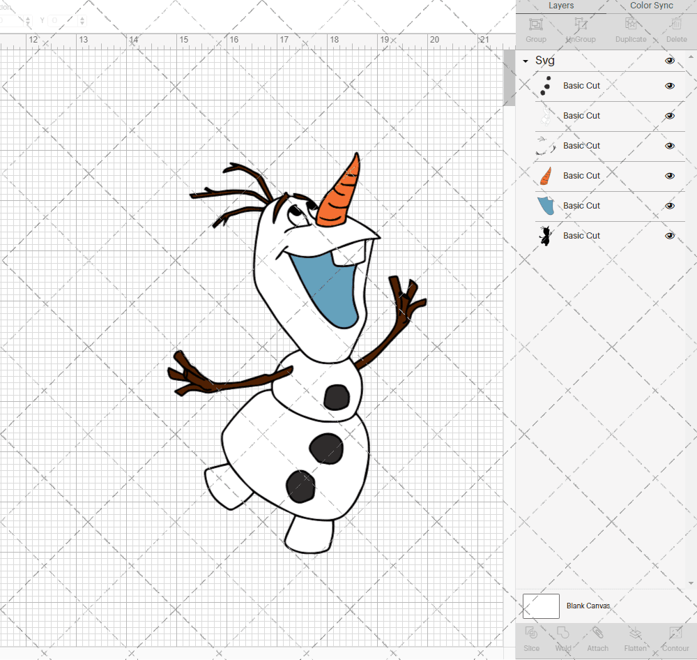 Olaf - Frozen 004, Svg, Dxf, Eps, Png SvgShopArt