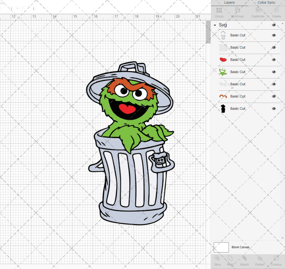 Oscar the Grouch - Sesame Street 002, Svg, Dxf, Eps, Png SvgShopArt