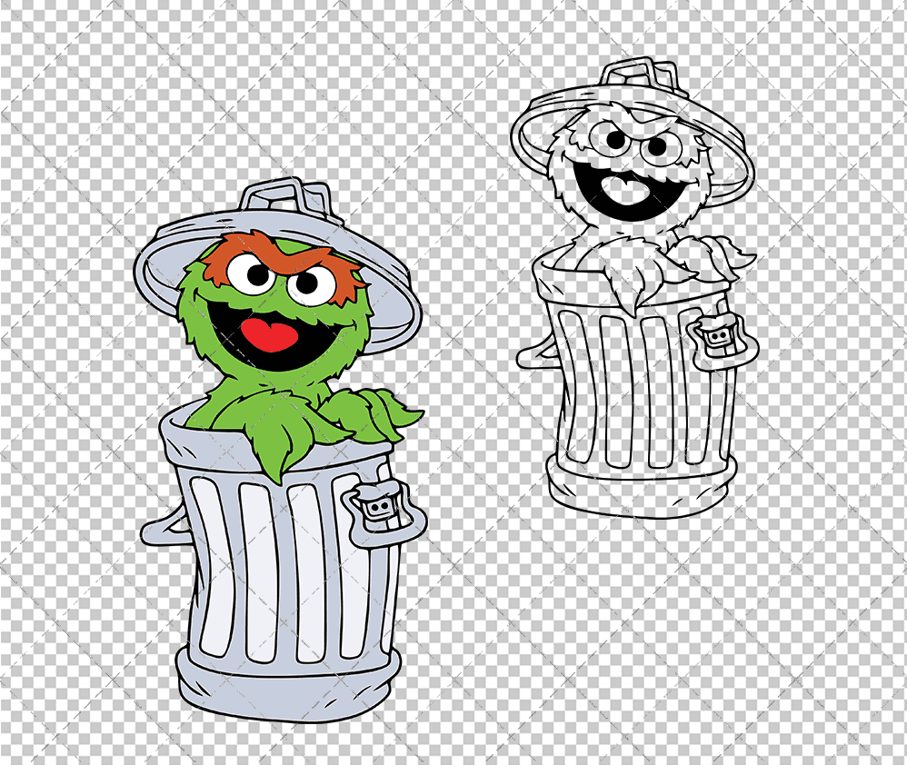 Oscar the Grouch - Sesame Street 002, Svg, Dxf, Eps, Png SvgShopArt