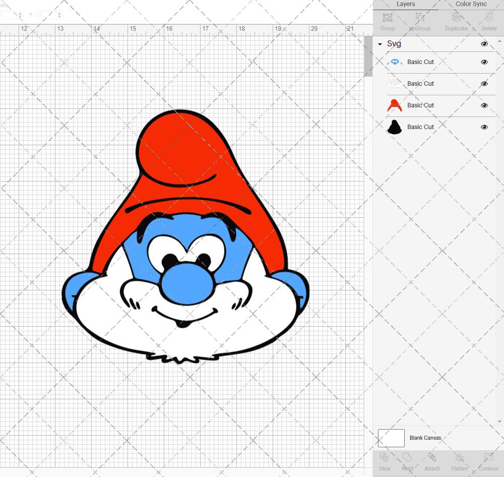 Papa Smurf - The Smurfs 002, Svg, Dxf, Eps, Png SvgShopArt