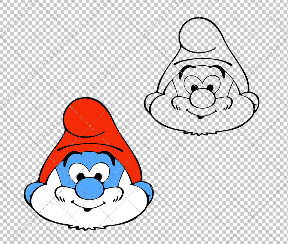 Papa Smurf - The Smurfs 002, Svg, Dxf, Eps, Png SvgShopArt