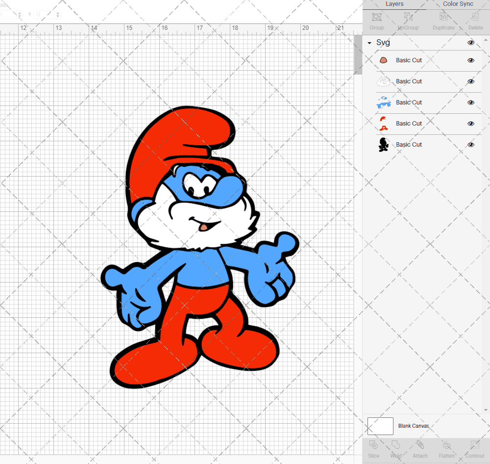 Papa Smurf - The Smurfs, Svg, Dxf, Eps, Png SvgShopArt