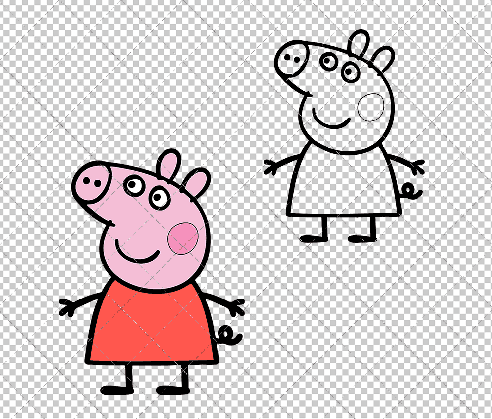 Peppa Pig, Svg, Dxf, Eps, Png SvgShopArt