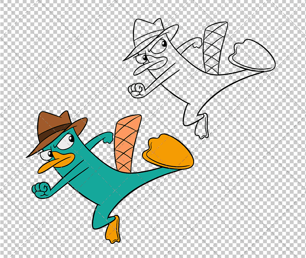 Perry the Platypus - Phineas and Ferb, Svg, Dxf, Eps, Png SvgShopArt