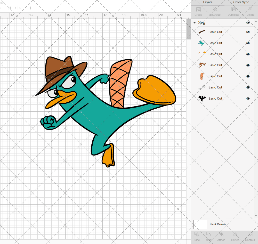 Perry the Platypus - Phineas and Ferb, Svg, Dxf, Eps, Png SvgShopArt