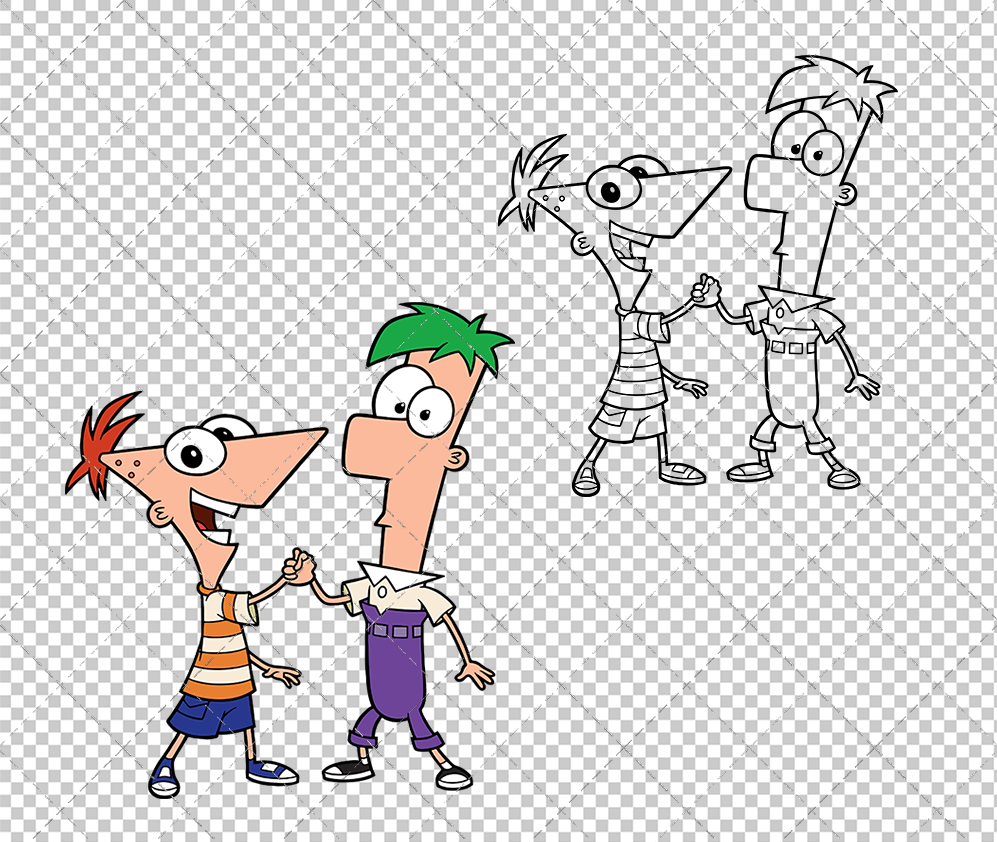 Phineas and Ferb, Svg, Dxf, Eps, Png SvgShopArt