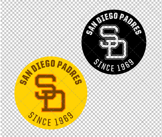 San Diego Padres Circle 1980, Svg, Dxf, Eps, Png - SvgShopArt