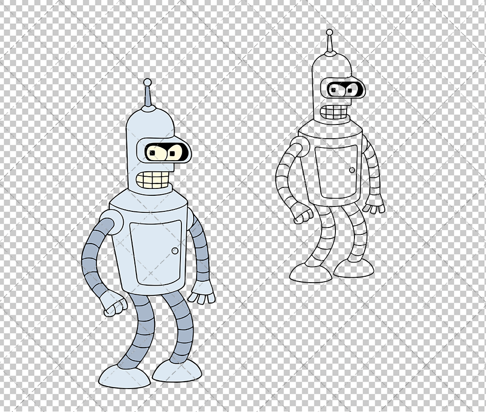 Bender - Futurama 003, Svg, Dxf, Eps, Png - SvgShopArt