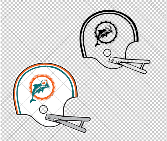 Miami Dolphins Helmet 1966, Svg, Dxf, Eps, Png - SvgShopArt